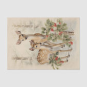  herten Kerstwinter verouderd decoupage Tissuepapier (Voorkant)