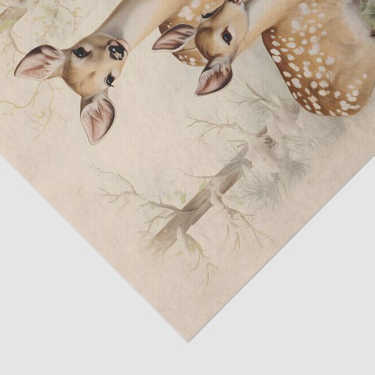  herten Kerstwinter verouderd decoupage Tissuepapier (Detail)