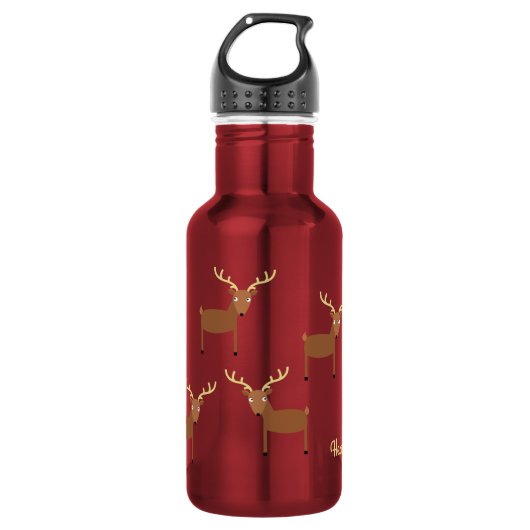 Herten Kind Waterfles met naam Waterfles (Voorkant)