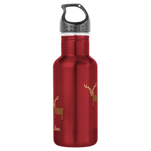 Herten Kind Waterfles met naam Waterfles (Achterkant)