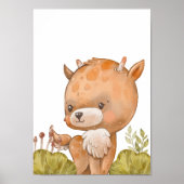 Herten Kinderkamer Print Zoet Dieren Poster (Voorkant)