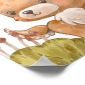 Herten kinderkamer print zoete dier poster (Hoek)