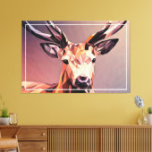Herten klein polykunst ontwerp canvas afdruk (Insitu (Woonkamer))