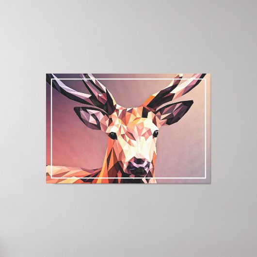 Herten klein polykunst ontwerp canvas afdruk (Voorkant)