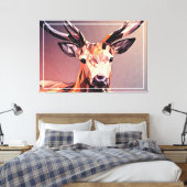 Herten klein polykunst ontwerp canvas afdruk (Insitu (Slaapkamer))