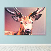 Herten klein polykunst ontwerp canvas afdruk (Insitu (Houten vloer))