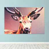 Herten klein polykunst ontwerp canvas afdruk (Insitu (Houten vloer))