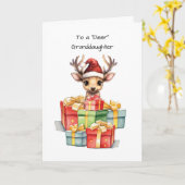 Herten kleindochter kerst stapels liefde kaart (Gele Bloem)