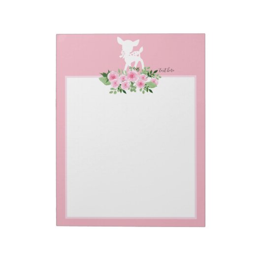 herten, kleine herten, bossen, schattig notitieblok (Linkerzijde)