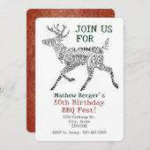 Herten knippen Word Cloud Typografie Verjaardag Kaart (Voorkant / Achterkant)