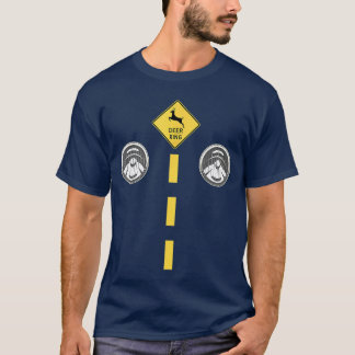 Herten Koplampen met Wegmarkeringen Koppelkostuum T-shirt