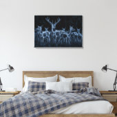 Herten kudde nacht X-Ray Canvas Afdruk (Insitu (Slaapkamer))