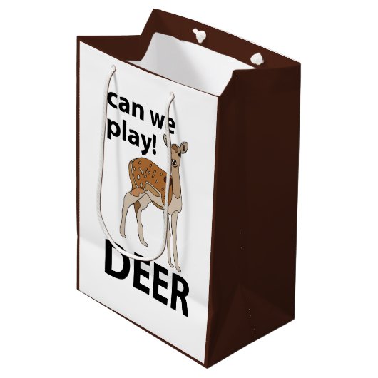 Herten kunnen we Schattigee herten spelen Medium Cadeauzakje (Voorkant Gekanteld)
