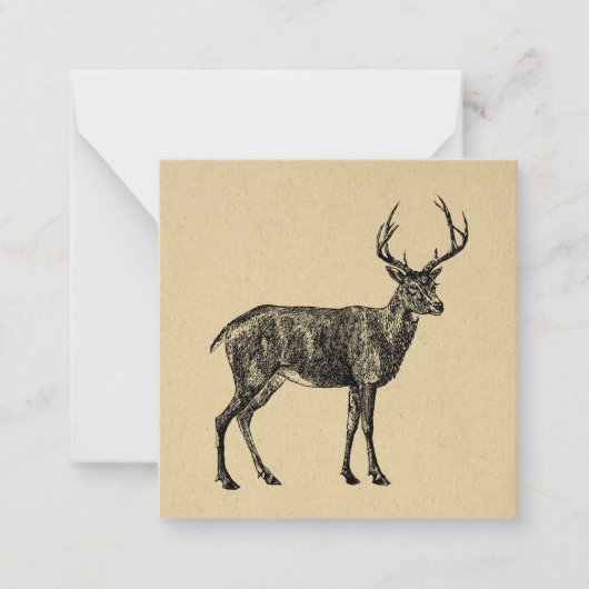 Herten kunst uit grootmoeders tijd geïllustreerd h notitiekaartje (Voorkant)