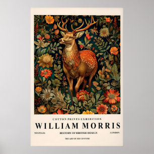 Herten Kunstprint William Morris Stijl, Botanisch Poster