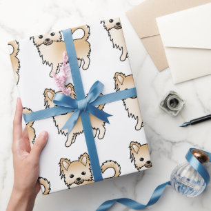 Herten Lange Jas Chihuahua Cute Hond Patroon Cadeaupapier
