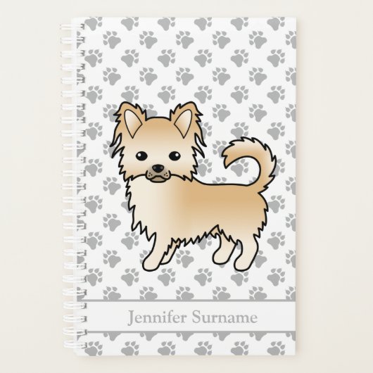 Herten Lange Jas Chihuahua Hond & Aangepaste Tekst Planner (Voorkant)