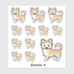 Herten Lange Jas Chihuahua Schattige Cartoon Honde Sticker