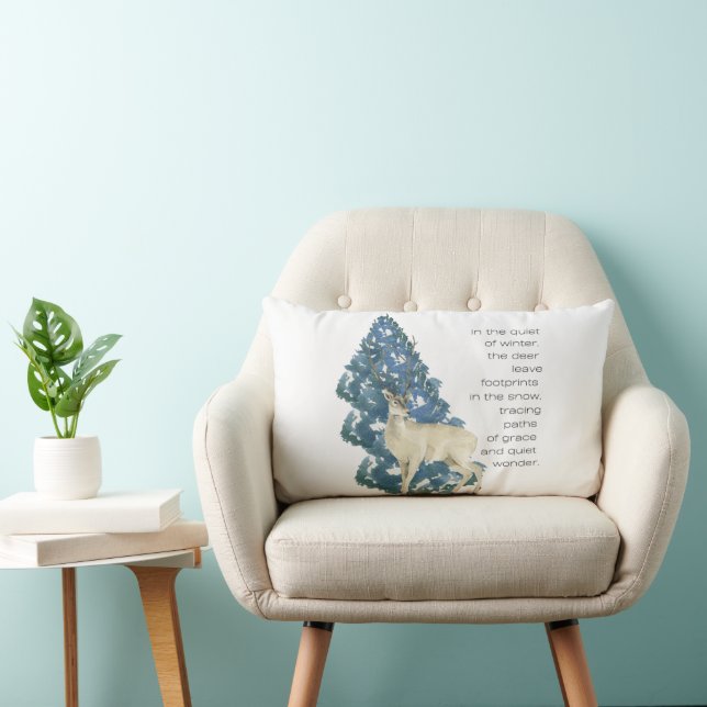 Herten laten voetafdrukken achter in de sneeuw kussen (Stoel)