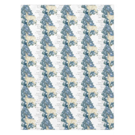 Herten laten voetafdrukken achter in de sneeuw tafelkleed