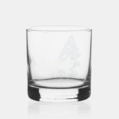 Herten laten voetafdrukken achter in de sneeuw whisky glas (Achterkant)