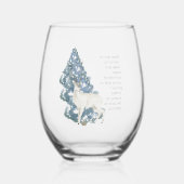 Herten laten voetafdrukken achter in de sneeuw wijnglas zonder voet (Voorkant)