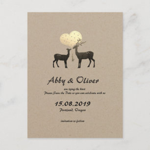 Herten Liefde Woodland Herten Save The Date Aankondigingskaart