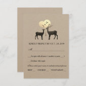 Herten Liefde Woodland Winter Herfst Bruiloft RSVP (Voorkant / Achterkant)