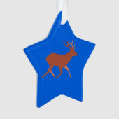 Herten lopen feestelijk blauwe achtergrond ster ornament (voorkant)