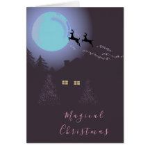 Herten Magische Kerstnacht Prettige Vakantiekaarte