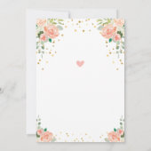 Herten Mama en Baby Forest Douche Bloemenperzik Kaart (Achterkant)