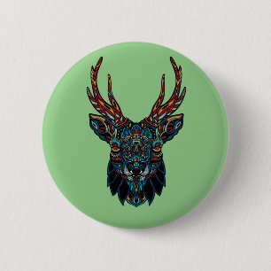 Herten Mandala Ronde Button 5,7 Cm