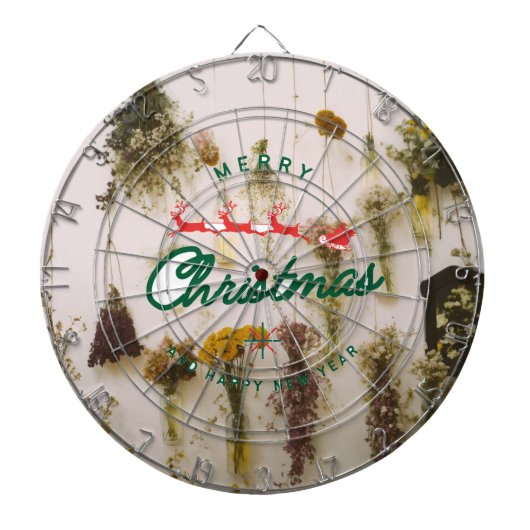 Herten Merry Christmas Dartbord (Voorkant)