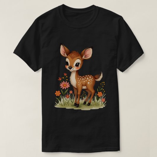 Herten met Bloemen T-shirt (Design voorkant)