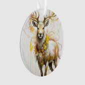 Herten met bloemenhalsloos Fantasy stijl in roze Ornament (voorkant)