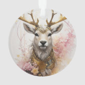 Herten met bloemenhalsloos Fantasy stijl in roze Ornament (achterkant)