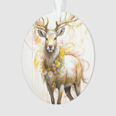 Herten met bloemenhalsloos Fantasy stijl in roze Ornament (voorkant)