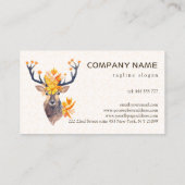 Herten met bloemenhoorns visitekaartje (Achterkant)