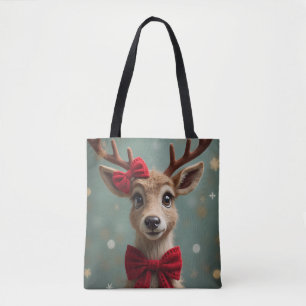 Herten met boog en ornamenten tote bag