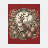 Herten met decoratie fleece deken (Voorkant)