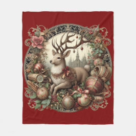 Herten met decoratie fleece deken