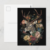  herten met een bloemenkrans briefkaart (Voorkant / Achterkant)