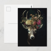  herten met een bloemenkroon briefkaart (Voorkant / Achterkant)