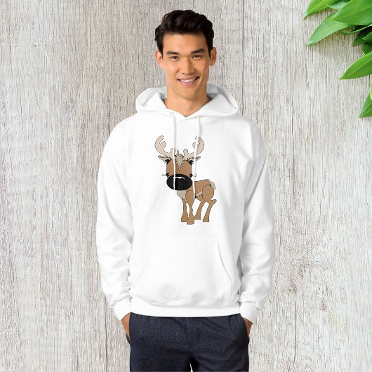 Herten met een grote neus Mannen hoodie