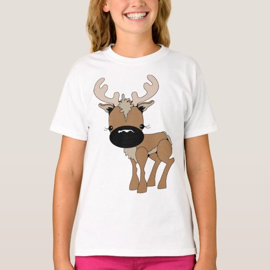 Herten met een grote neus meisjes T-shirt (Voorkant)