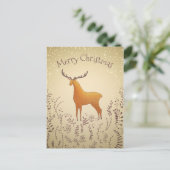 Herten met gebladerte en sneeuwvlok kerst briefkaa briefkaart (Staand voorkant)