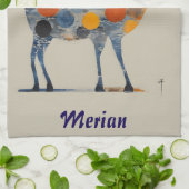 Herten met gekleurde cirkels theedoek (Gevouwen)