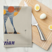 Herten met gekleurde cirkels theedoek (Quarter Fold)