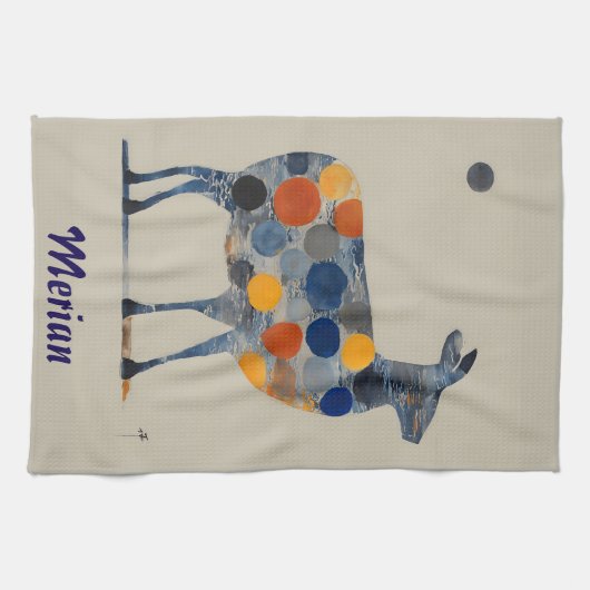 Herten met gekleurde cirkels theedoek (Horizontaal)