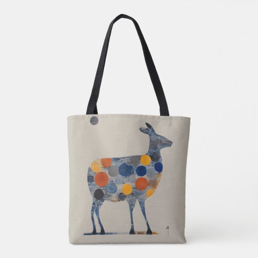 Herten met gekleurde cirkels tote bag (Achterkant)
